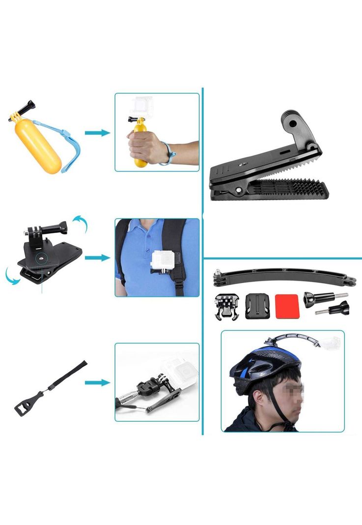 Kit 51 Accesorios Cámara Deportiva GoPro Estuche-3