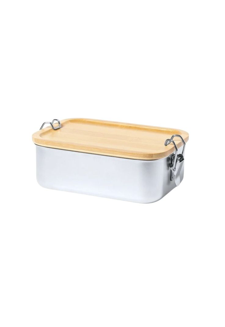 Contenedor Tupper Hermético Acero Inox. Bambú Plastil 800 ML-0