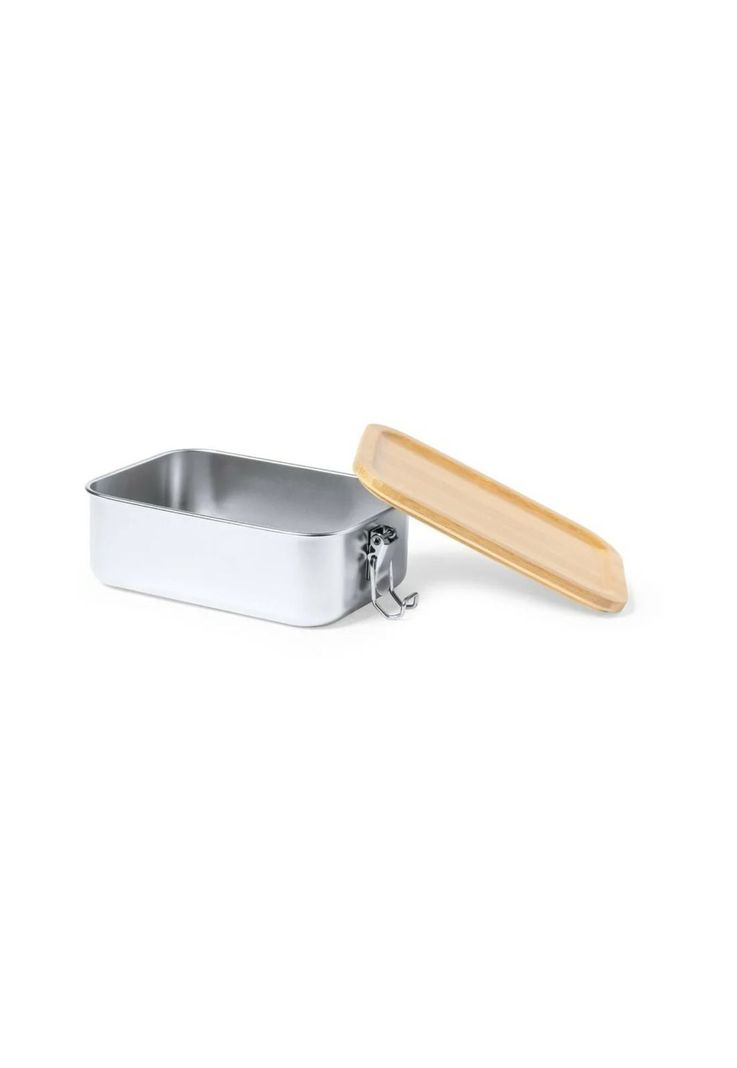 Contenedor Tupper Hermético Acero Inox. Bambú Plastil 800 ML-2
