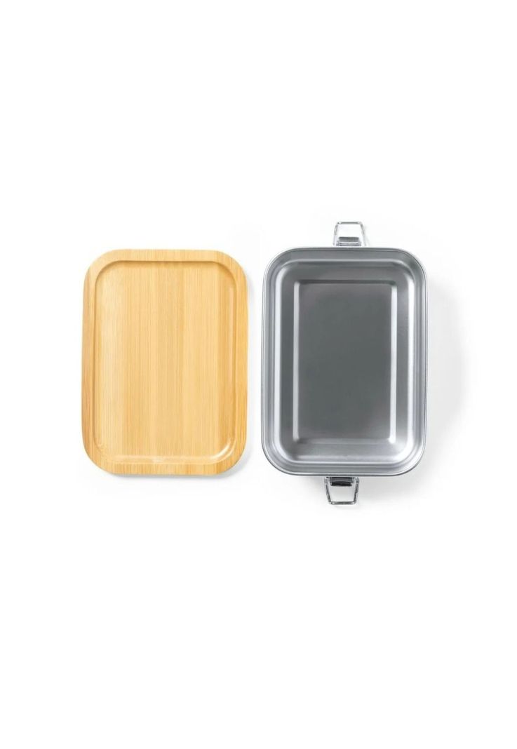 Contenedor Tupper Hermético Acero Inox. Bambú Plastil 800 ML-3
