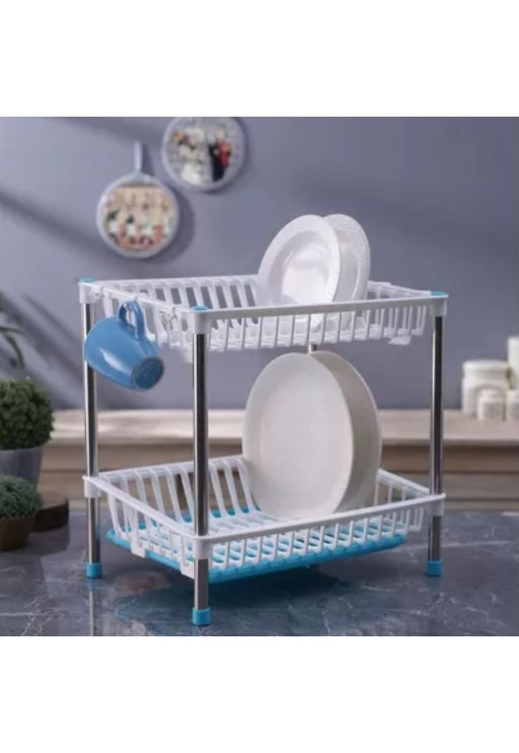 Seca Platos 2 Niveles Blanco 40x32x42 CM-3