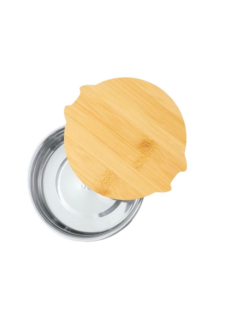 Contenedor Tupper Hermético Redondo Acero Inox. Bambú Truit 800 ML-2