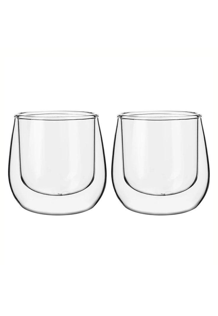 Set 2 MUG Glasso Vasos Doble Pared Vidrio 90 ML-0