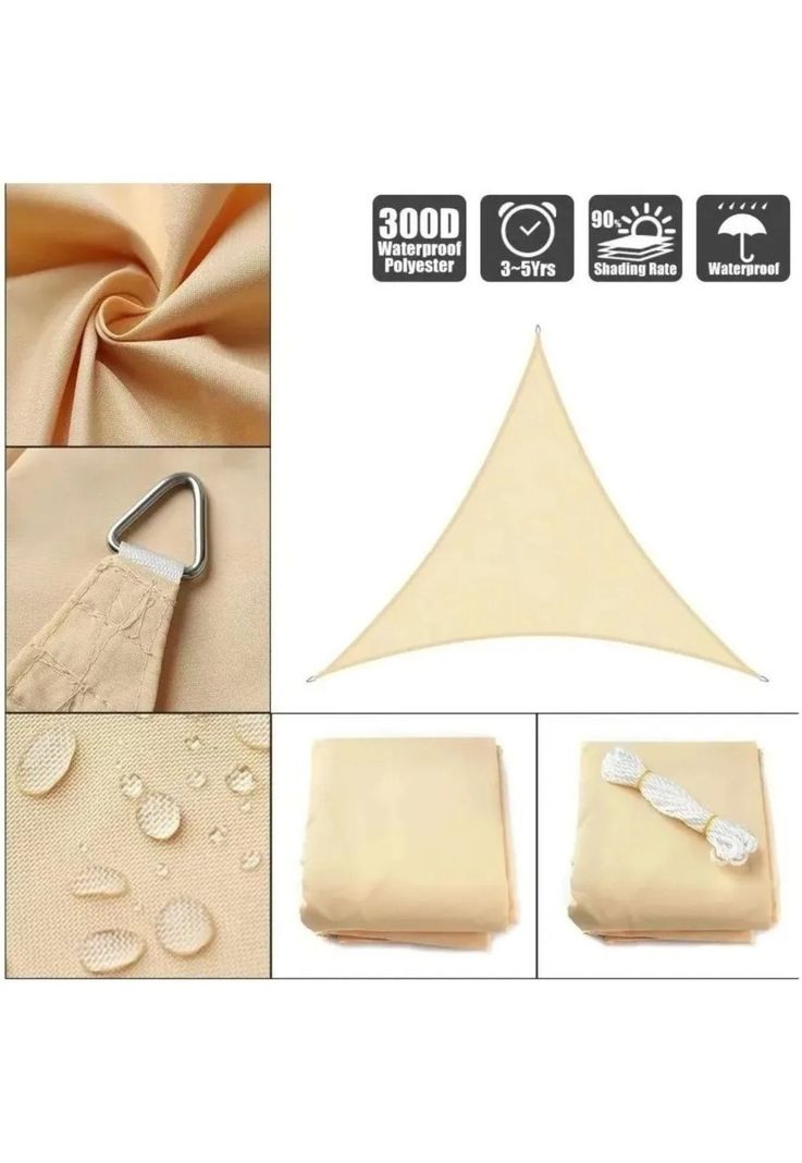 Carpa Toldo Vela Triangular Impermeable UV 5x5x5 MTS-1