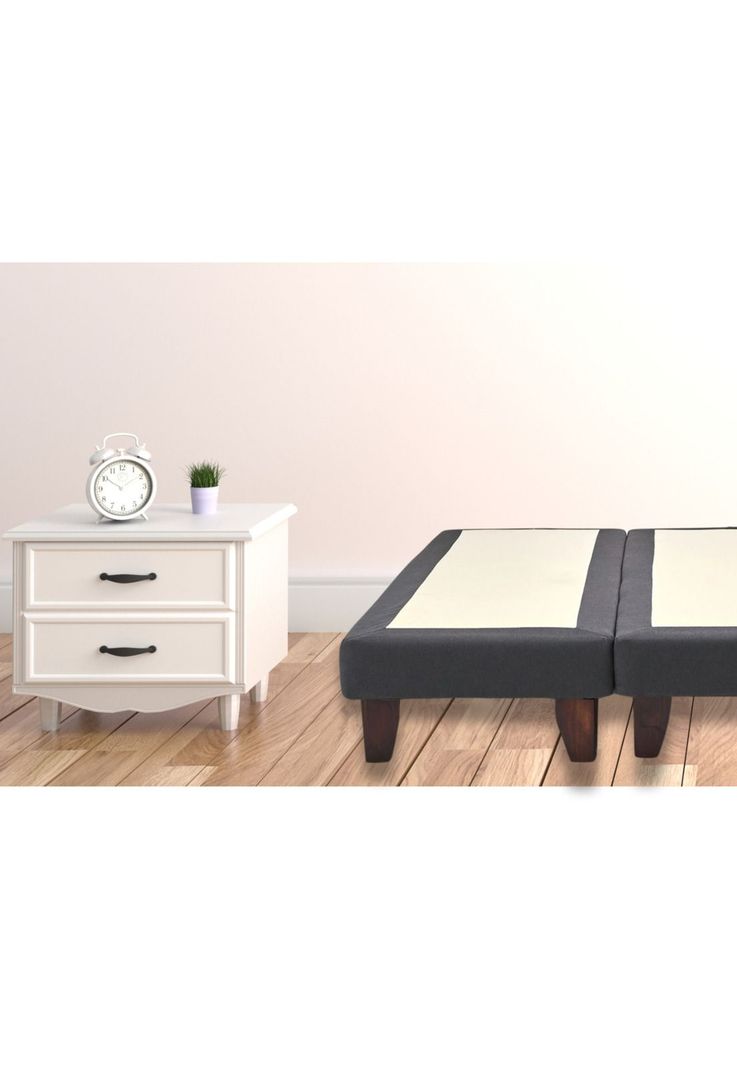 Base Dividida Cama Europea Super King 200x200 CM Gris Oscuro Felpa-4