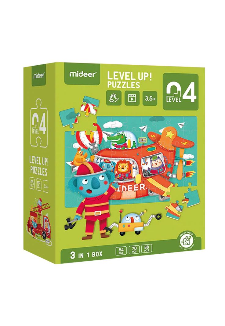 Puzzle Rompecabezas Infantil 3 en 1 Nivel 4 Bomberos-0