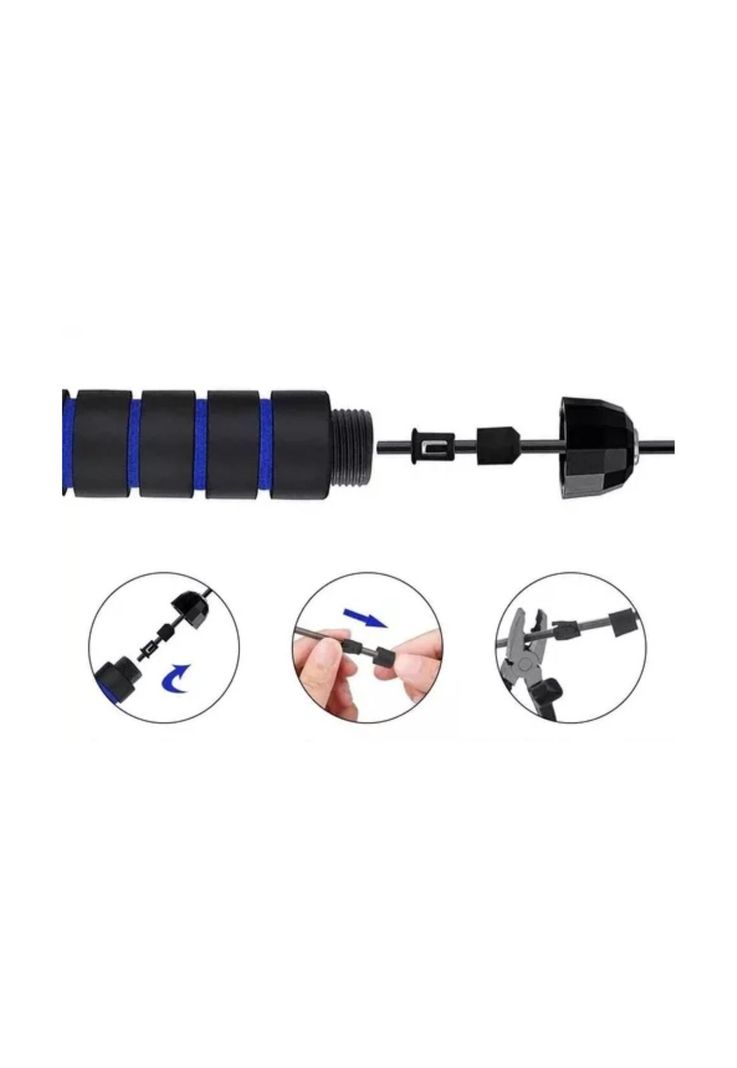Cuerda Saltar Cardio Crossfit Deporte Azul-3