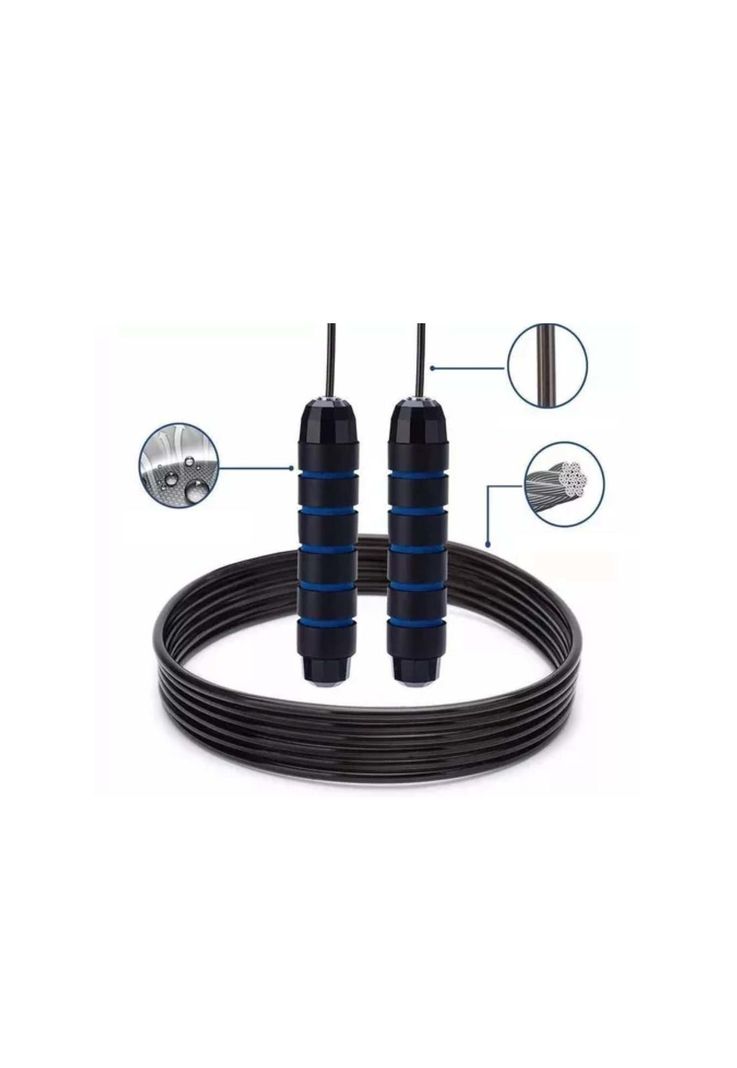 Cuerda Saltar Cardio Crossfit Deporte Azul-4