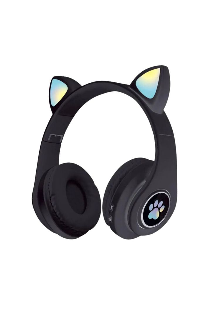 Audífonos inalámbrico Orejas Gato LED Wireless Bluetooth Negro-0