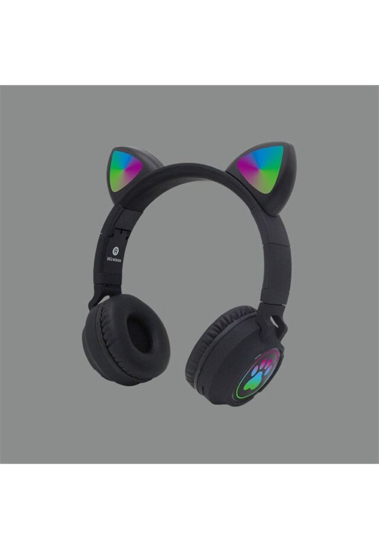 Audífonos inalámbrico Orejas Gato LED Wireless Bluetooth Negro-1