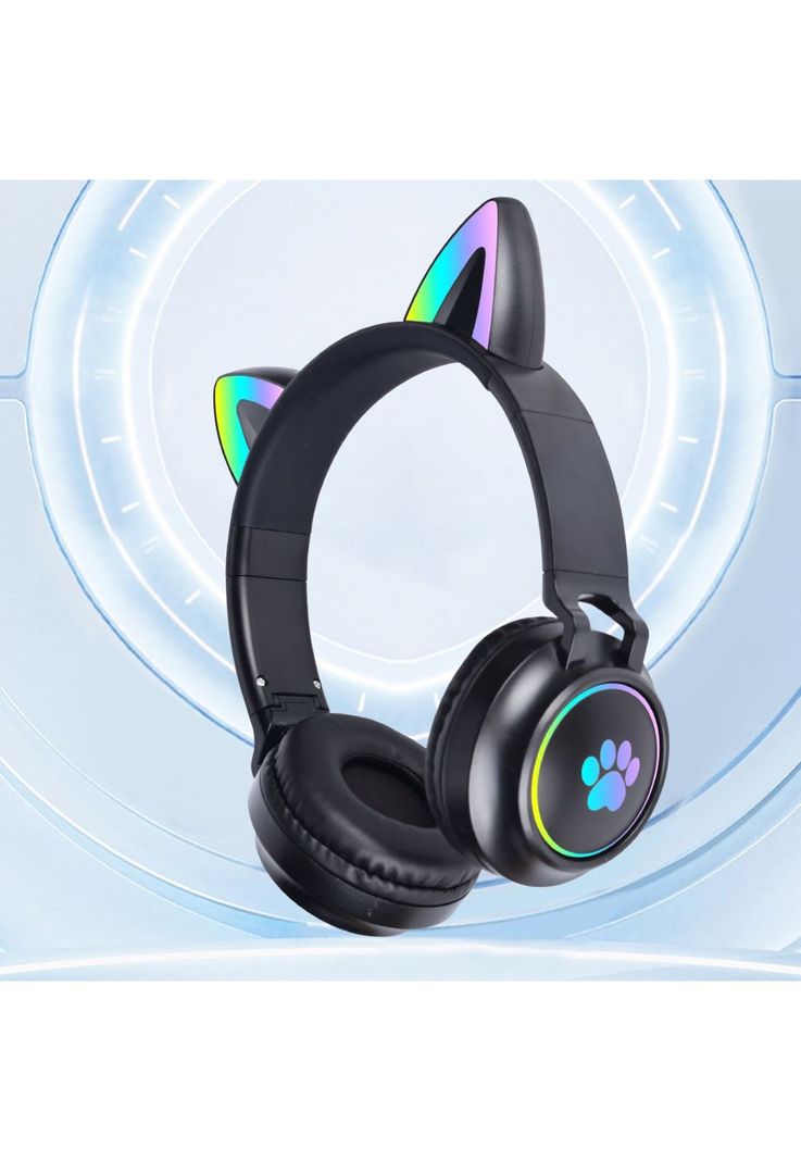 Audífonos inalámbrico Orejas Gato LED Wireless Bluetooth Negro-2