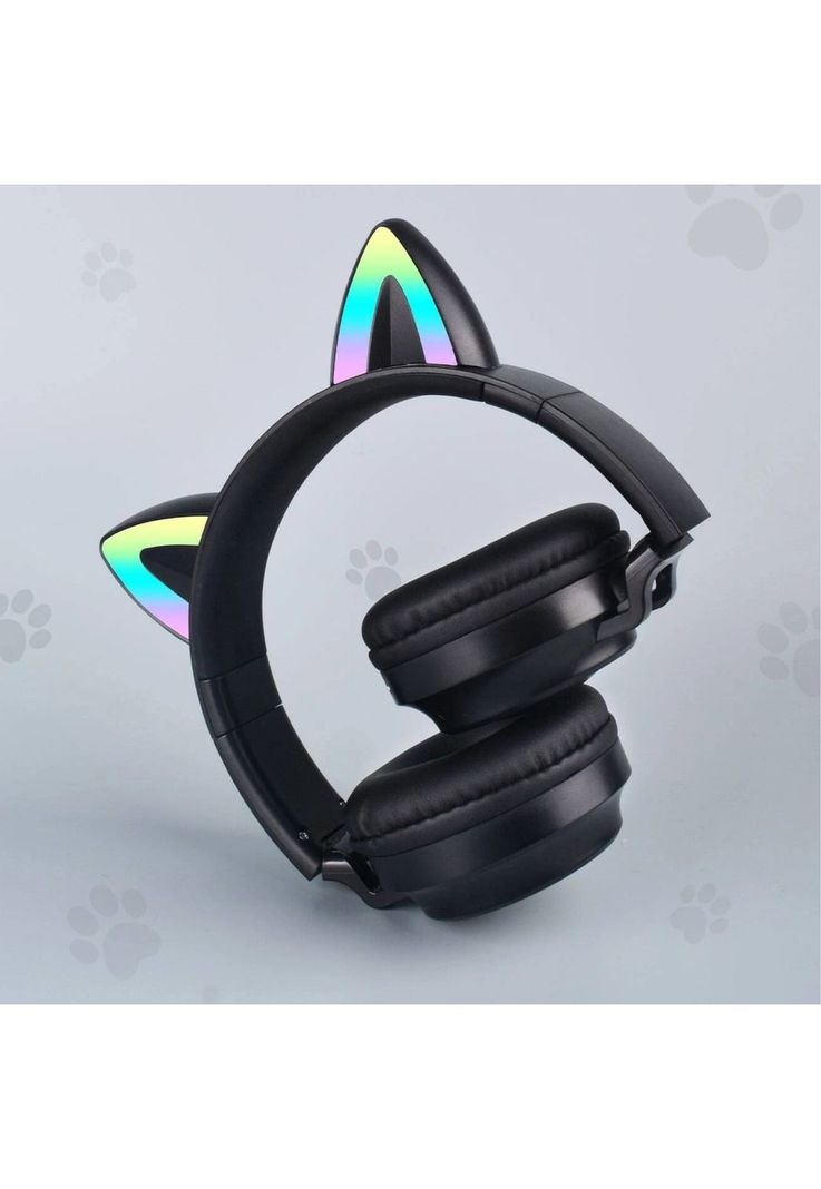 Audífonos inalámbrico Orejas Gato LED Wireless Bluetooth Negro-3