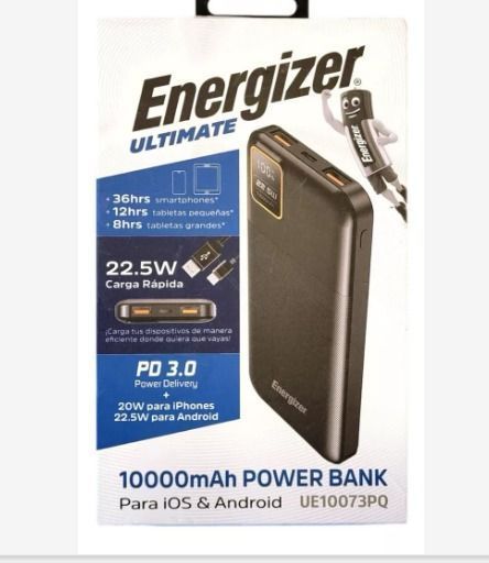Cargador Rapido Power Bank Ultimate Portátil 10000mAh Negro Bateria Externa -2