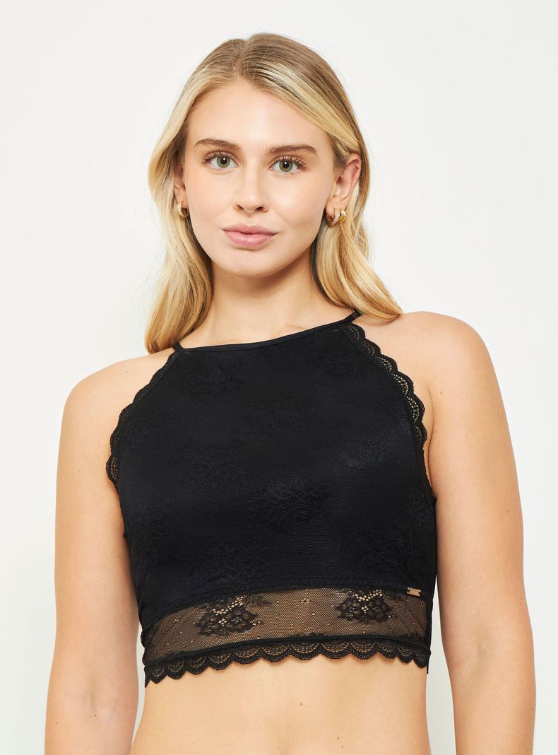 Bralette Halter Encaje Chic France 30637NEG-1