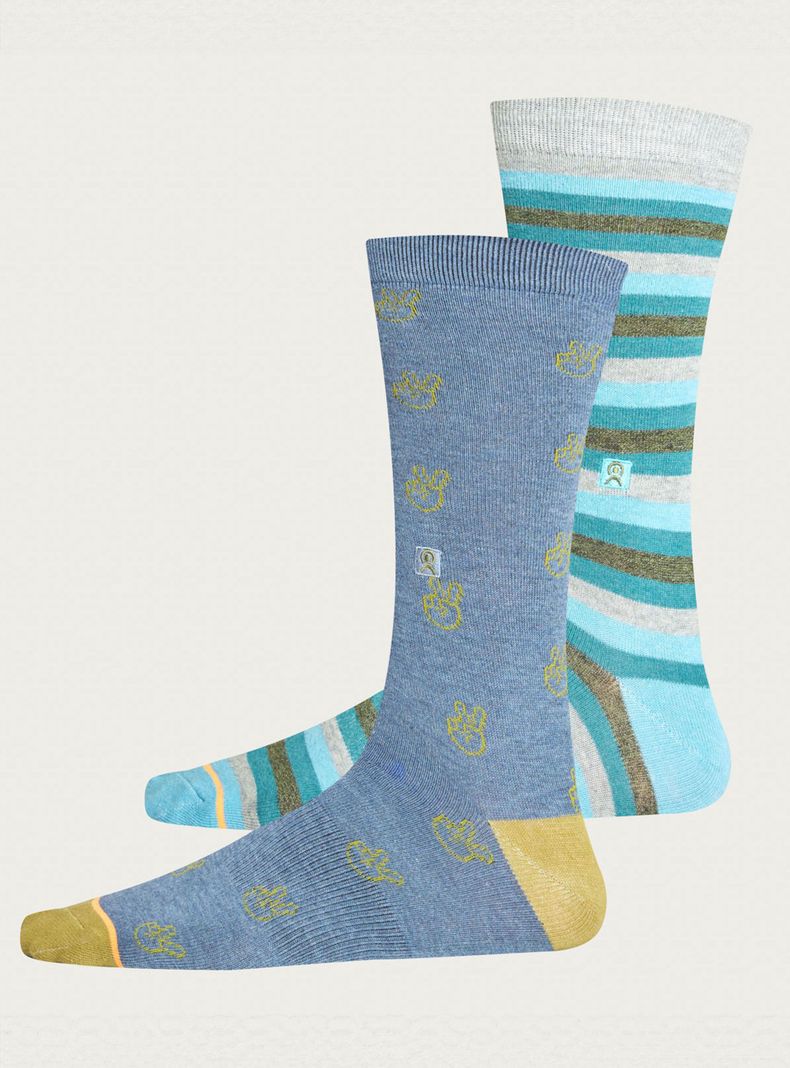 Pack 2 Calcetines Crew Style Hombre Diseño 80967D01-0