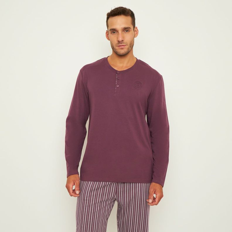 Pijama Hombre Largo Algodón Jersey Palmers 8244BBUR-1
