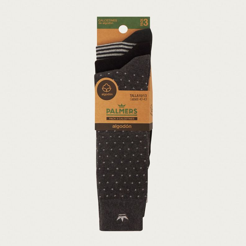 Pack 3 Calcetines De Vestir Algodón Palmers Hombre P3504M22-2