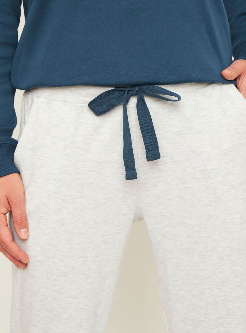 Pijama Mujer Largo Algodón Interlock Palmers 6020BAZU-4