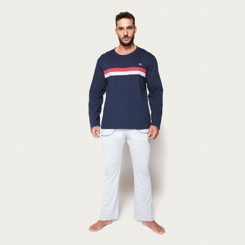 Pijama Hombre Largo Algodón Jersey Palmers 8232AAZU-0