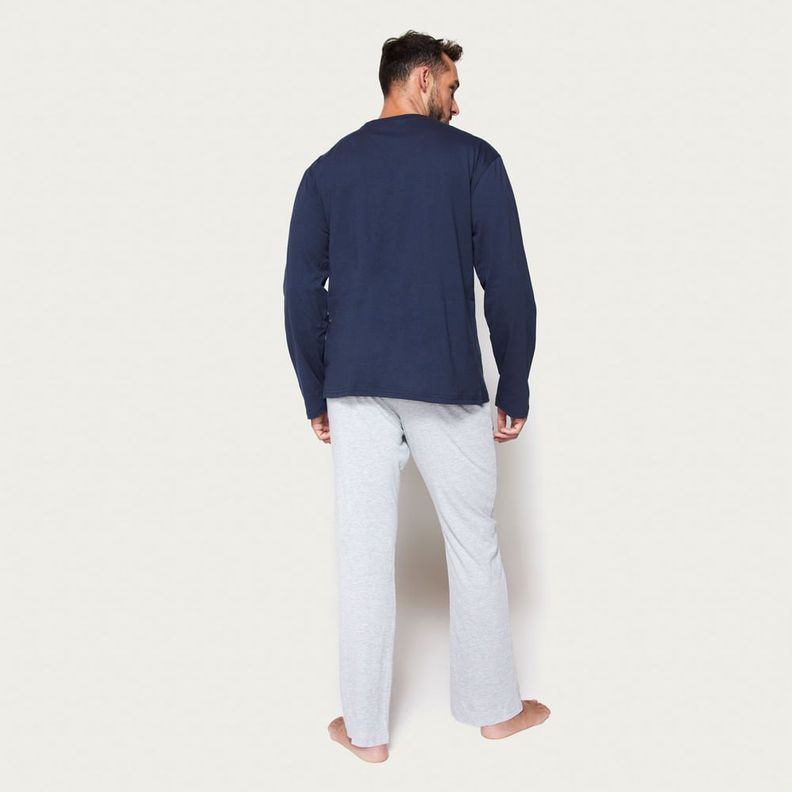 Pijama Hombre Largo Algodón Jersey Palmers 8232AAZU-1