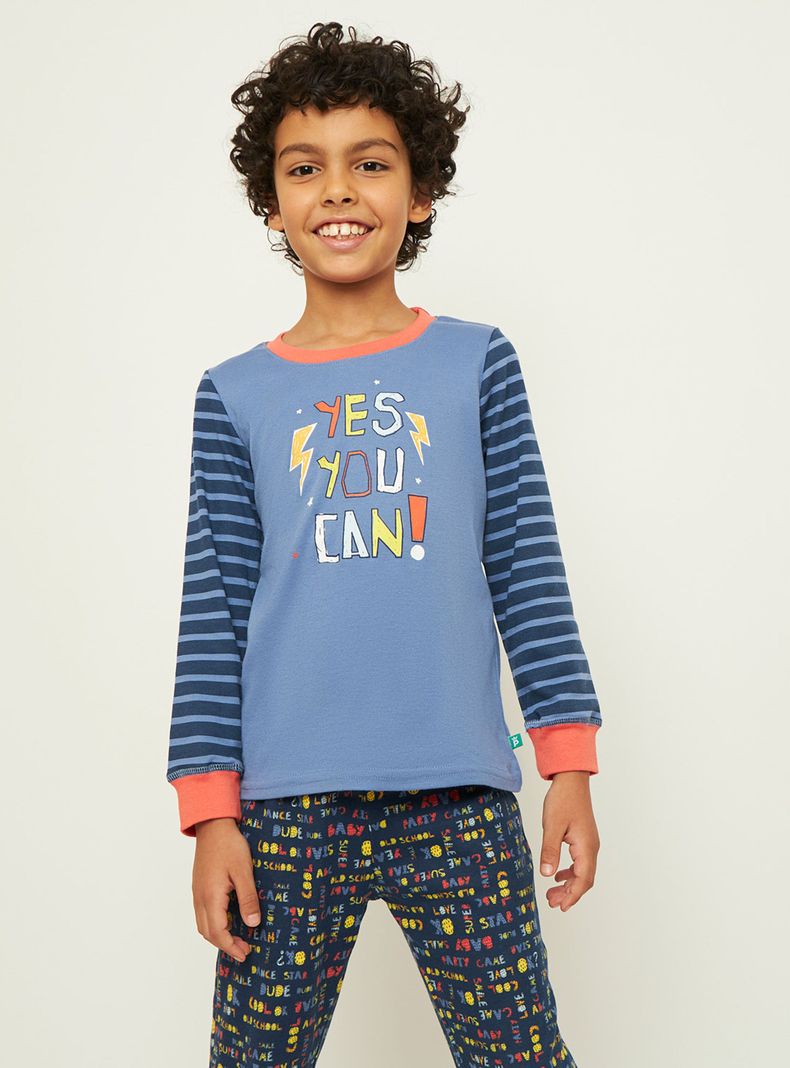 Pijama Niño Largo Algodón Palmers 87225AZU-1