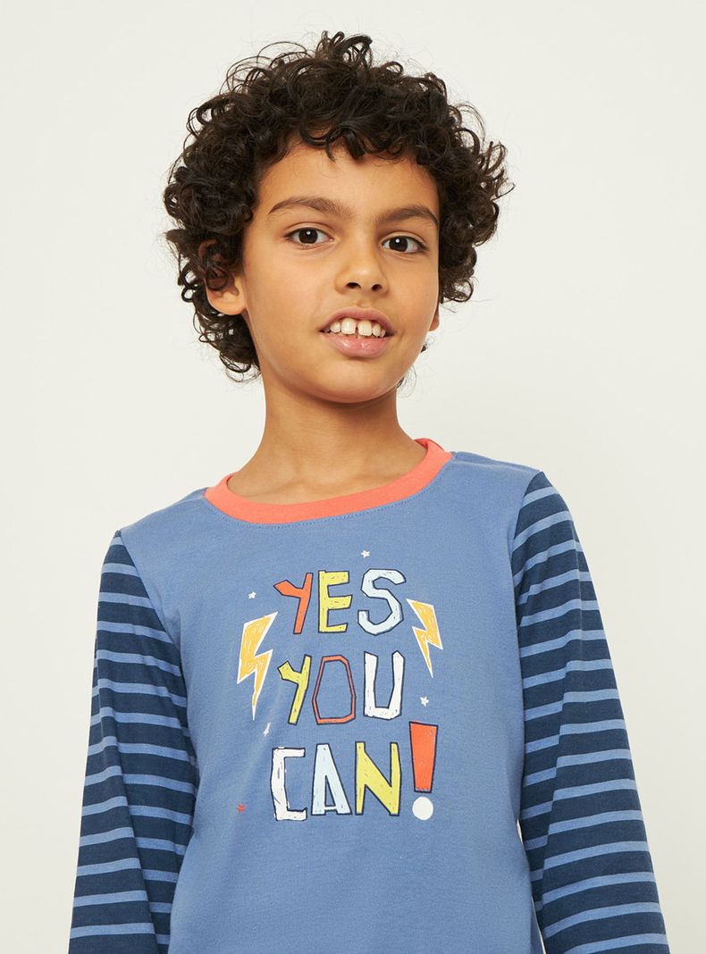Pijama Niño Largo Algodón Palmers 87225AZU-2