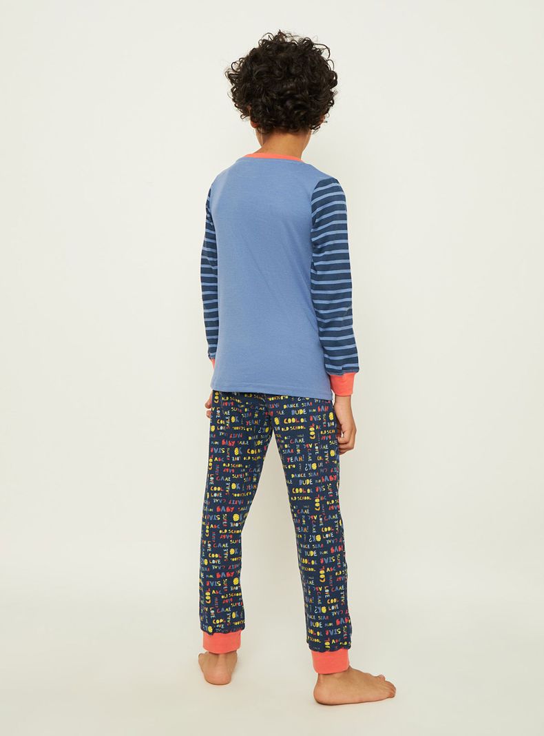 Pijama Niño Largo Algodón Palmers 87225AZU-3