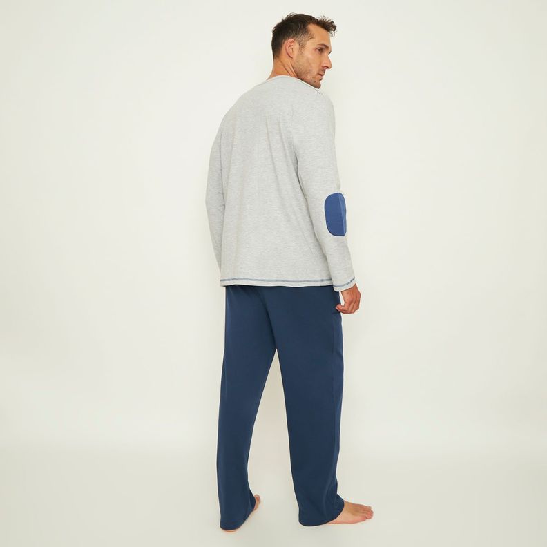 Pijama Hombre Largo Algodón Interlock Palmers 8245BAZU-2