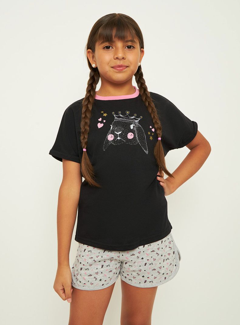 Pijama Corto Algodón Niña Palmers-1