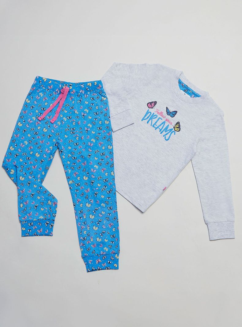 Pijama Niña Largo Algodón Palmers 67226GRI-0