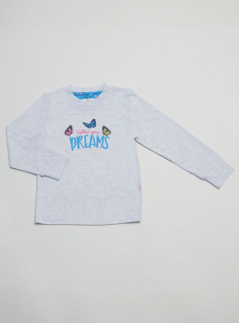 Pijama Niña Largo Algodón Palmers 67226GRI-1