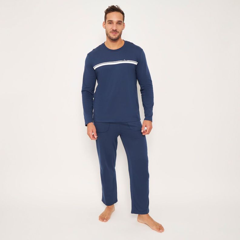 Pijama Hombre Largo Algodón Jersey Palmers 8242AAZU-0