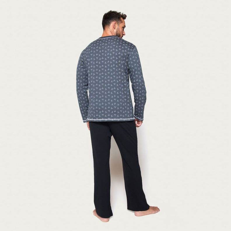 Pijama Hombre Largo Algodón Jersey Palmers 8235CGRO-1