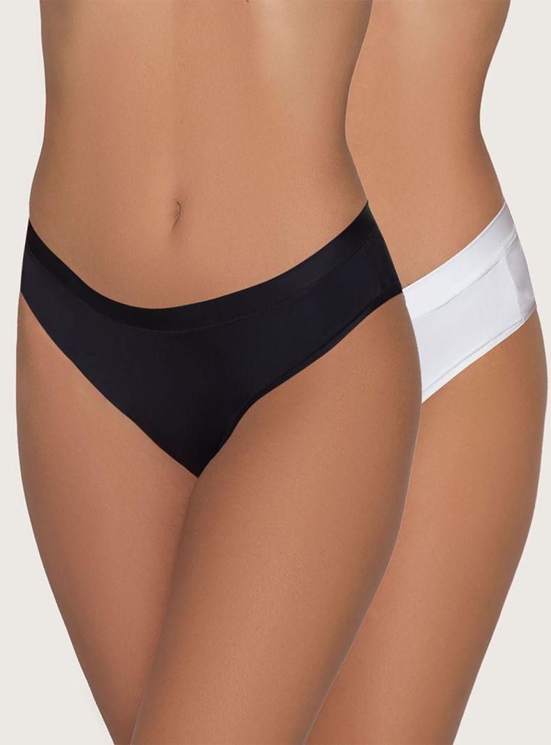 Pack 2 Colaless Microfibra Belle Negro Chicfrance 30335mn-0