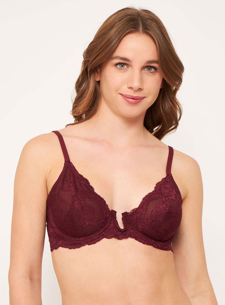 Sosten Encaje Velvet Con Arco 30623BUR-0