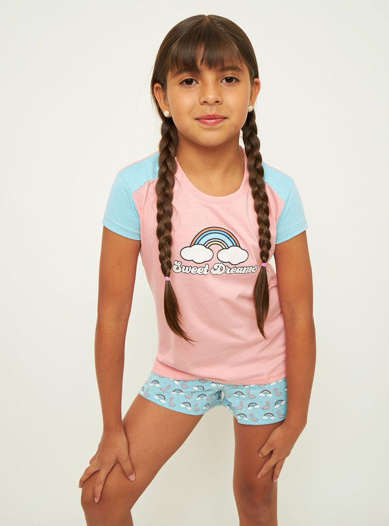 Pijama Corto Kids Girls Jersey Gris 66226-1