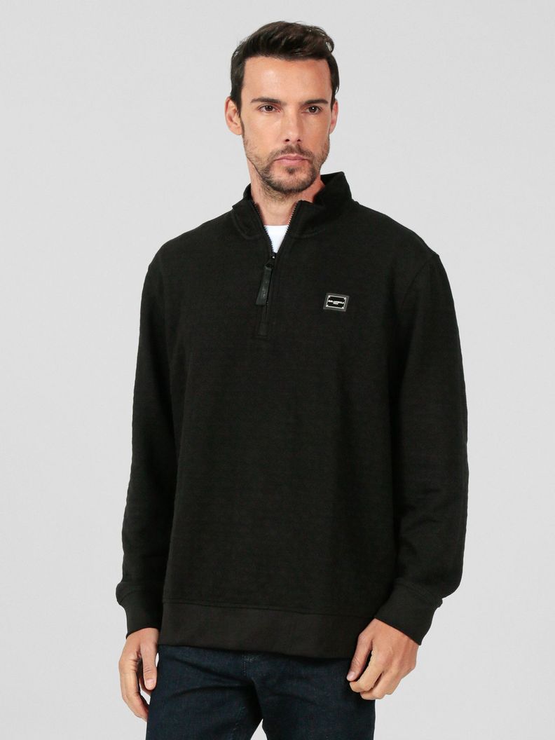 Polerón Con Media Cremallera Negro Karl Lagerfeld... a $40.990