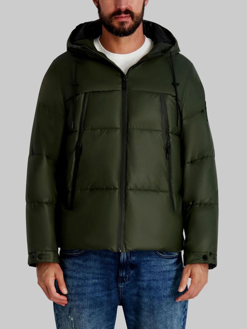 Chaqueta puffer de bolsillo grande Verde Karl Lagerfeld