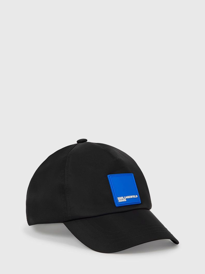 Jockey de nailon con parche frontal Negro Karl