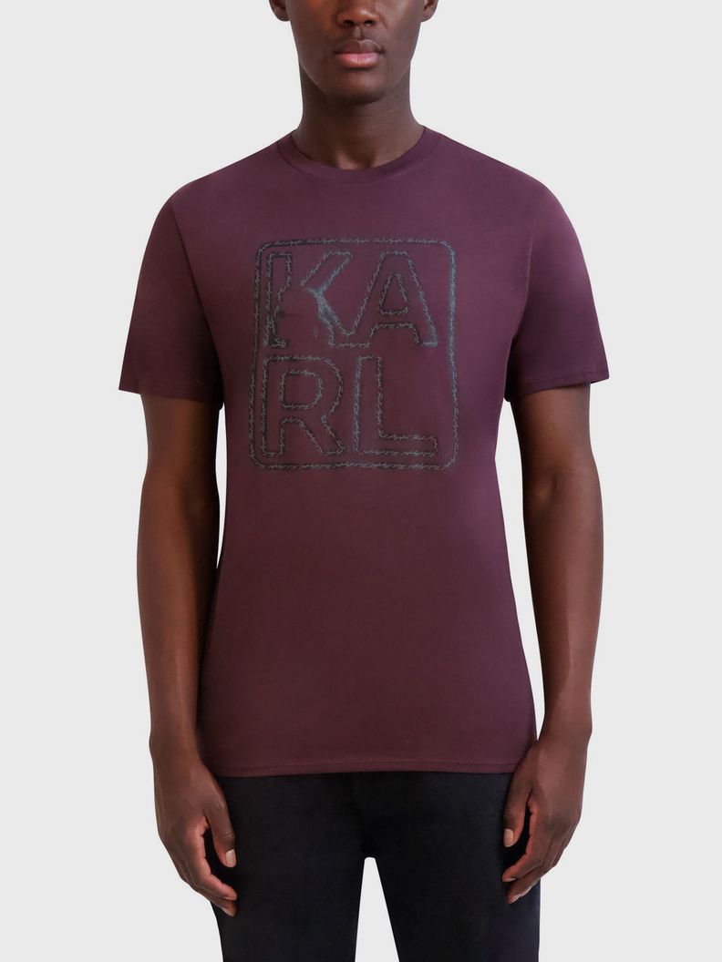 Polera grafica con perfil Burdeo