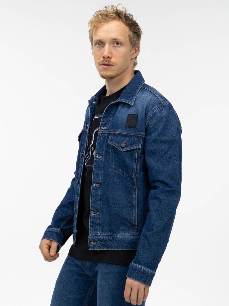 Chaqueta Denim Con Parche De Logo Azul Karl Lagerfeld... a $106.990