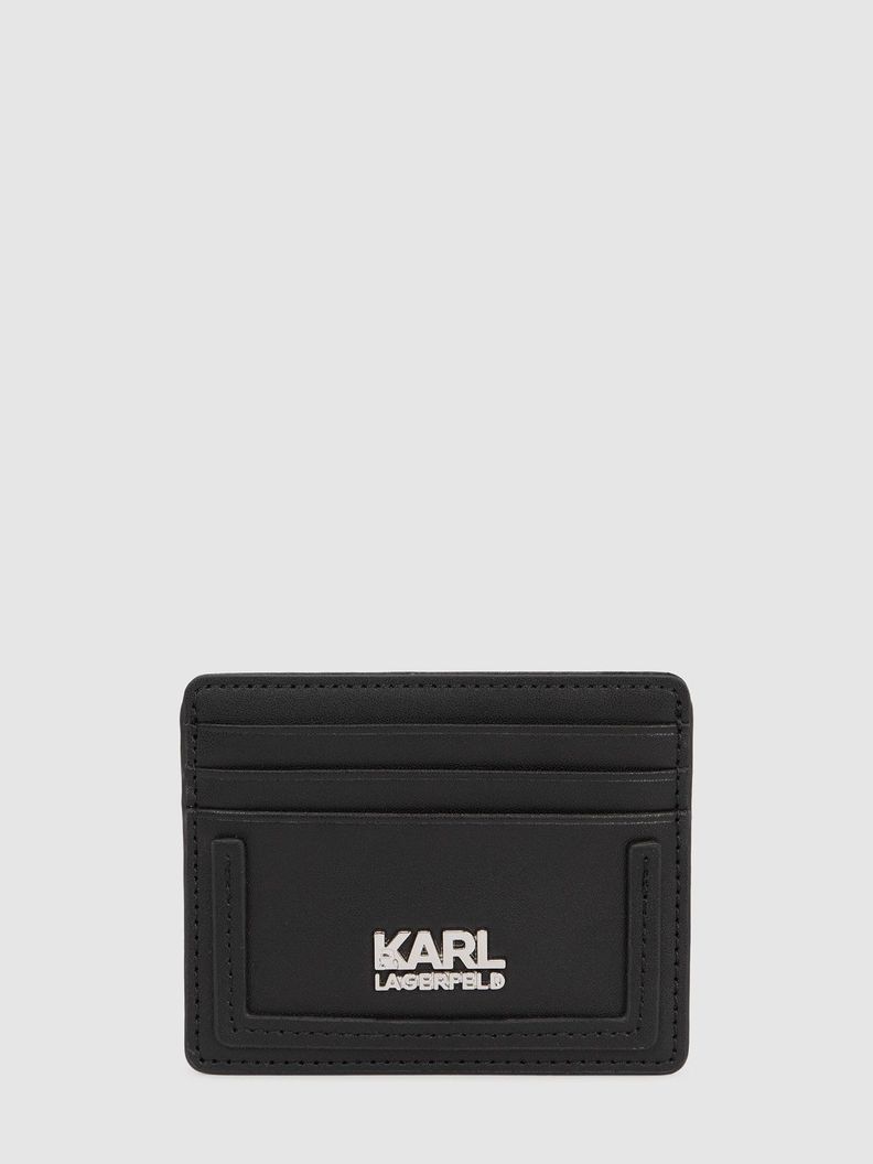 Tarjetero con logo metalico K / Style Negro Karl