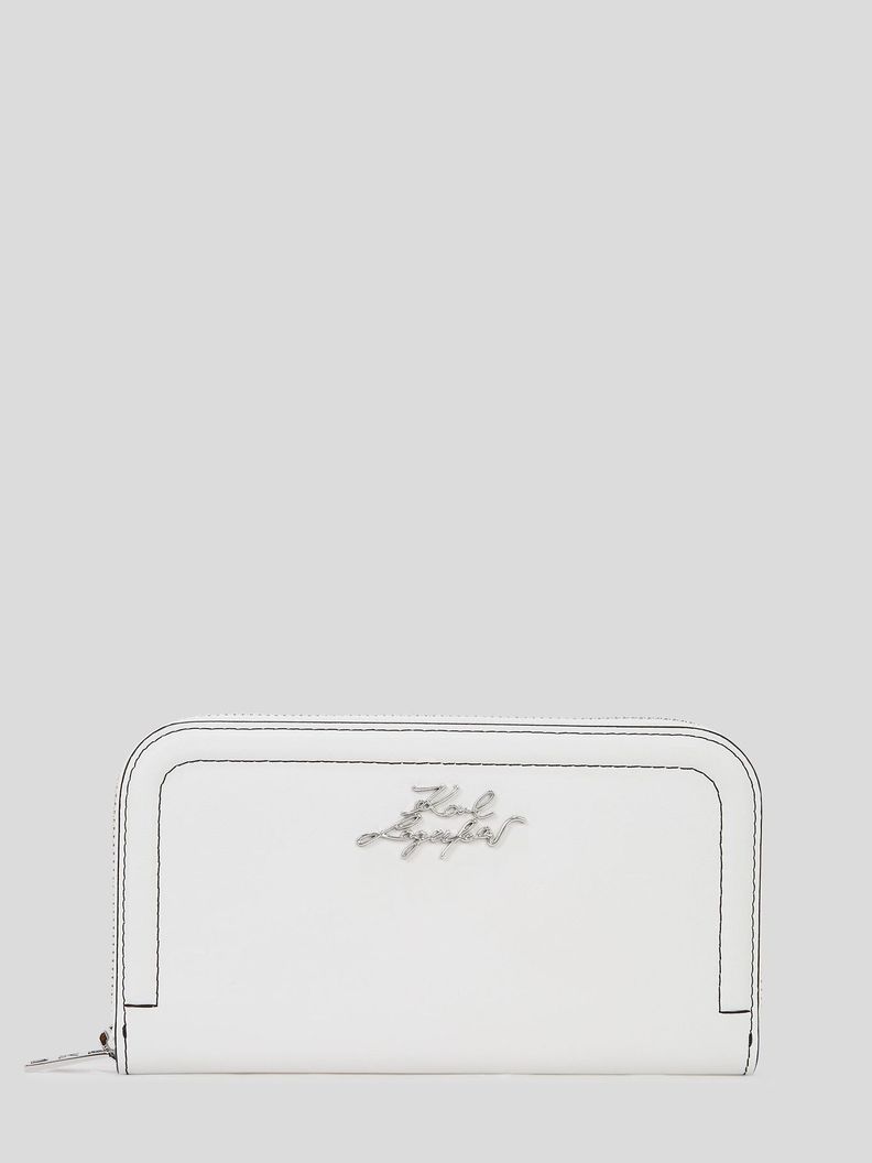 Billetera con firma metalica Blanco Karl Lagerfeld