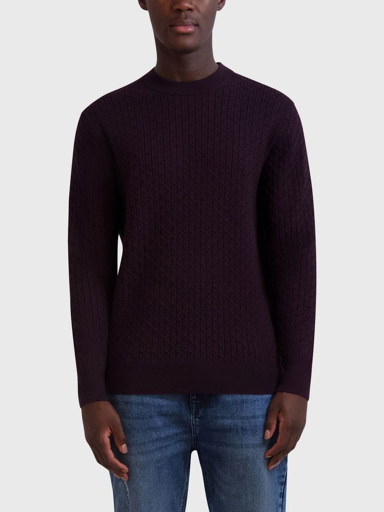 Sweater texturizado geometrico Burdeo