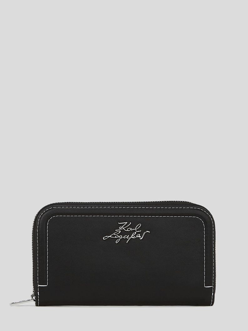 Billetera con firma metalica Negro Karl Lagerfeld