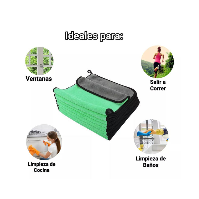 Pack 12 Paños Tollas Microfibra Para Secado Del Auto 30x40cm-1
