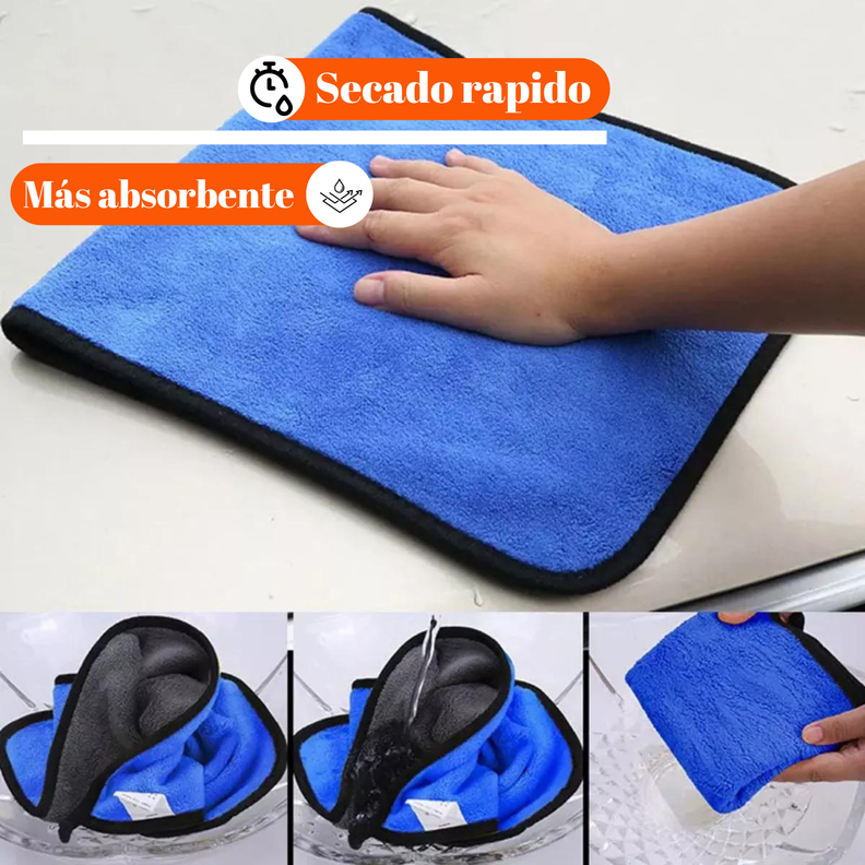 Pack 12 Paños Tollas Microfibra Para Secado Del Auto 30x40cm-2