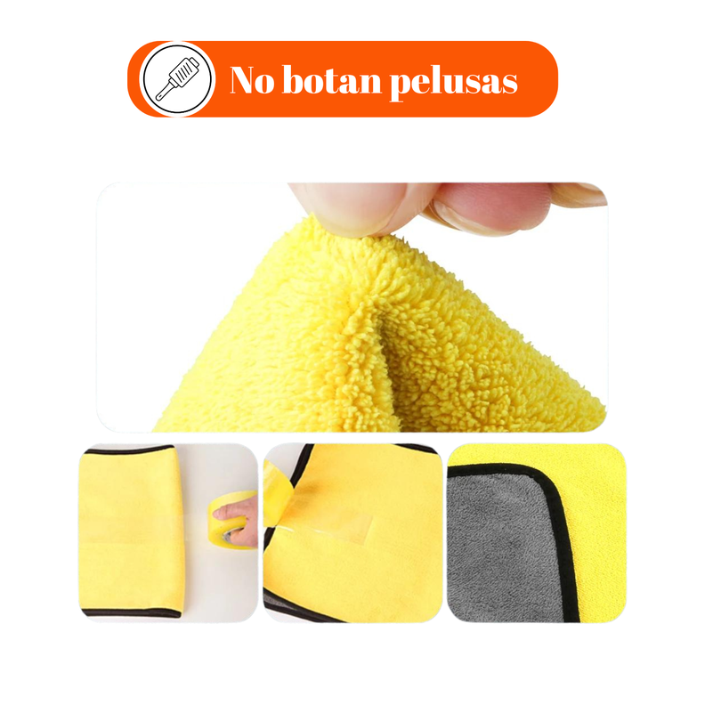 Pack 12 Paños Tollas Microfibra Para Secado Del Auto 30x40cm-4