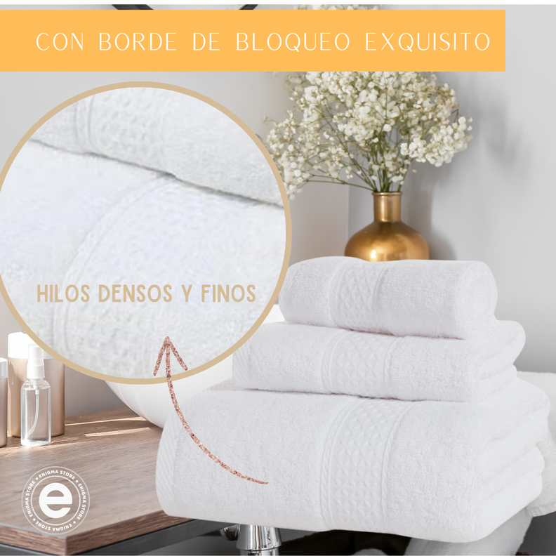 Pack 3 Toallas Cuerpo Mano Y Cara 100% Algodon Absorbentes-6