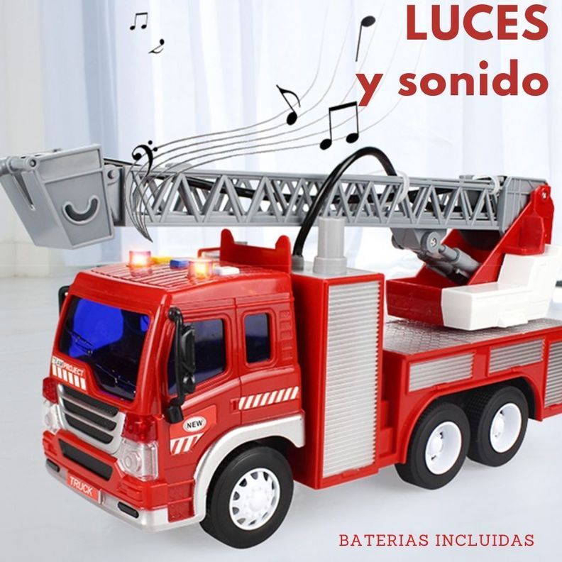 Camión De Bombero Juguete Con Luz Sonido Y Pulveriza Agua-1